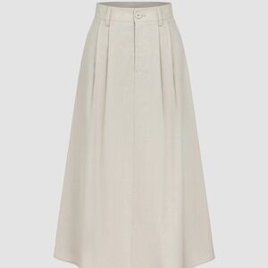 Linen blend beige vest & skirt